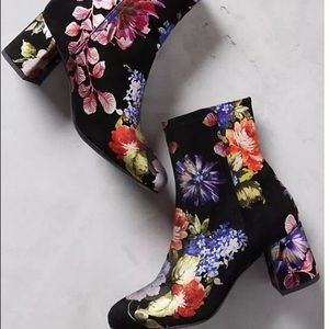 Miss L Fire Anthropologie Floral Boots Size 8 38